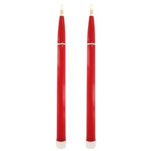  Ronson Stardust Butane Taper Candles, Refillable, Red, 2 