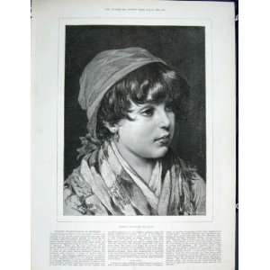  Bianca Eugen Von Blaas Fine Art 1889 Antique Print: Home 