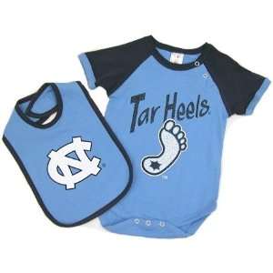  North Carolina Tarheels Infant Bolt Onesie w/Bib Sports 