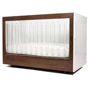  Spot on Square Roh Crib   Walnut and White with 1 Side 