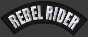 REBEL RIDER BACK ROCKER Embroidered Biker Vest Patch  
