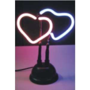  Neon Light With USB Port Plug   Double Hearts Love Themed 