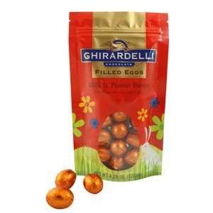 Ghirardelli Chocolate Peanut Butter & Caramel Filled Eggs Gift Bag, 4 