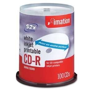  CD R,Inkjet Printable Surface,700MB/80MIN,52X,100/Spindle 