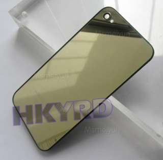 Gold Plating Glass Mirror Back Housing Cover Case For Iphone 4G  