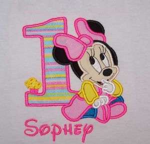 Personalized Custom BABY MINNIE MOUSE 1st First Birthday Shirt SHIPS 