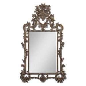  Layna Heavily Antiqued Gold Leaf Mirror   Free Shipping 