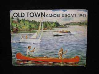 1942 Old Town Canoe & Boat Sales Brochure Booklet, Colorful, Scarce 