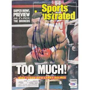 Mike Tyson Signed Sports Illustrated w/PSA DNA COA: Sports 