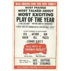  Whos Afraid Of Virginia Woolf? Poster (Broadway) (14 x 22 