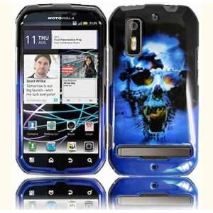 For Sprint Motorola Photon 4g Mb855 Accessory   Blue Skull Design Hard 