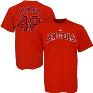 Tori Hunter Los Angeles Angels of Anaheim Red Name and Number T Shirt 