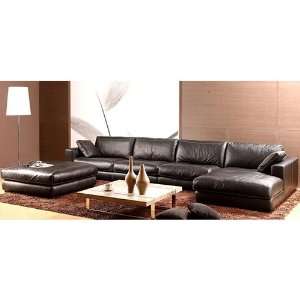  Modern Leather Four Piece Sectional Sofa: Home & Kitchen