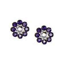TARINA TARANTINO Crystal Flower Earrings Purple/Clear  