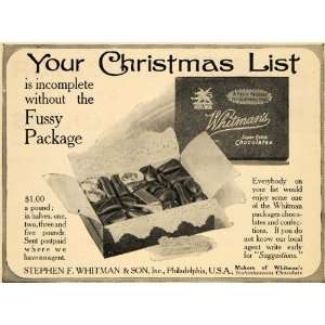  1910 Ad Stephen F. Whitman Chocolates Christmas Box 