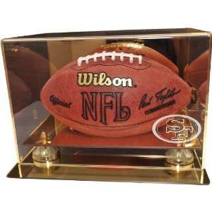  Caseworks San Francisco 49ers Gold Mirror Football Display 