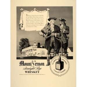  1940 Ad Mount Vernon Rye Whiskey George Washington 
