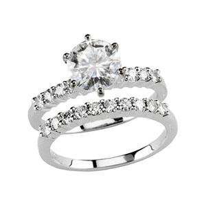  Moissanite Engagement Ring in 14k White Gold Jewelry