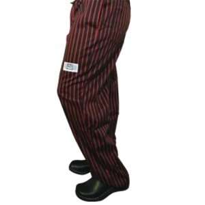   EZ Fit Chef Pants with Red Pinstripes   100% Cotton