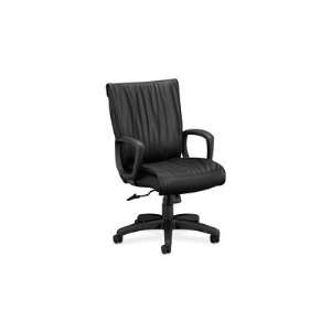  HON 2291ST11T Ampere Leather Executive Seating, Black 
