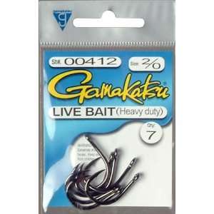  Gamakatsu   Live Bait Hook Nickel Black Size 2/0 7: Sports 