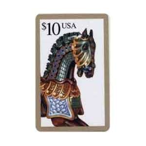   Card: $10. Carousel Horse: 1995 U.S. Postal Service Christmas Trial