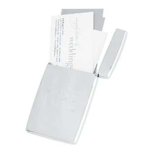   Finish Stainless Steel Flip Top Business Card Case: Office Products