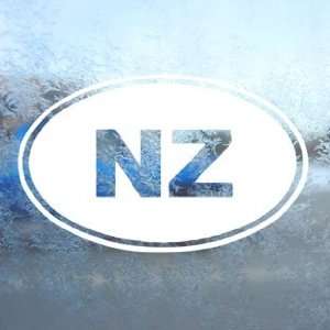  NEW ZEALAND NZ Country Code Euro Ovel White Decal White 