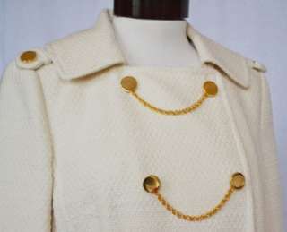   Chain Coat in Ecru Seen on Gossip Girl Blair Waldorf Leighton Meester