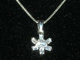 STERLING SILVER SNOWFLAKE ICICLE PENDANT NECKLACE  