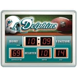  Miami Dolphins Clock   14x19 Scoreboard Sports 