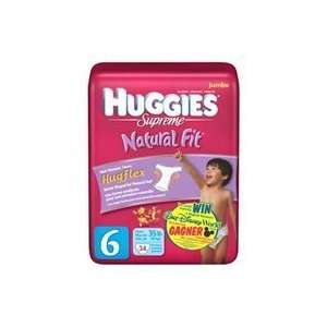  Huggies Supreme Natural Fit Diapers, Size 6, 34 Count 