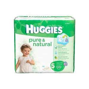  Huggies Pure & Natural Diapers Jumbo Pack Size 5 20ct 
