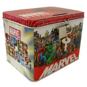    Marvel Superheros Bank W/ Lock  Spiderman / Hulk Toys & Games