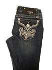 Grace in LA Boot Cut Jeans Embellish With Thick Stitch Pocket NWT 