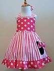   Candy Dress Hot Pink stripes And Polka Dot Halter Dress 12M To 6Y