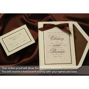   with Overlay and Bow Wedding Invitations