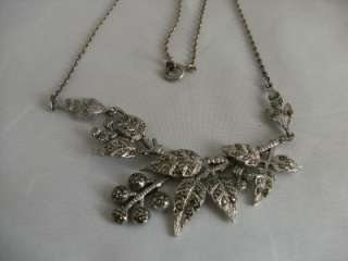 Beautiful sterling silver marcasite necklace  