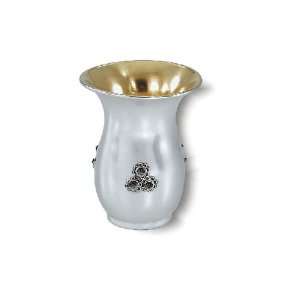  Sterling Silver Kiddush Cup with Vase Shape and Stone 