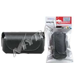 Black Leather Horizontal Cover Pouch Belt Clip for LG 