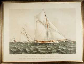1886 MAYFLOWER Color Print by Currier and Ives  