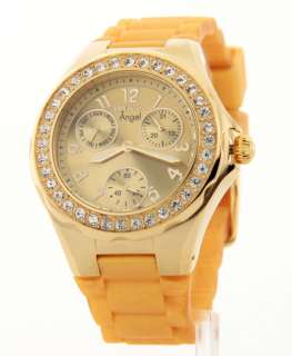IN1650 Invicta Womens Angel Multifunction Rubber Fashion Crystal Watch 