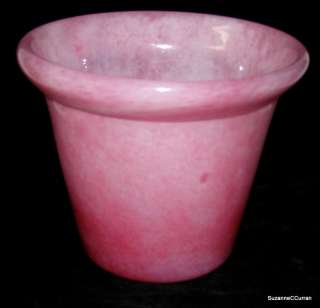 Cluthra Nazeing Art Glass Pink Vase Pot Made in England  