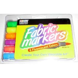  Uchida 530 6C Marvy Brush Tip Fluorescent Color Fabric 
