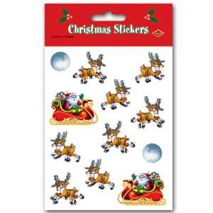  Santa Sleigh and Reindeer Stickers (4 sheets/pkg)