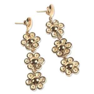  Gold plated flower drop earrings, Marigolds Jewelry
