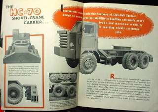 1948 Link Belt Speeder Truck Mounted Shovel Crane Advertising Brochure 
