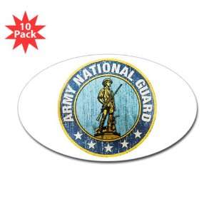  Sticker (Oval) (10 Pack) Army National Guard Emblem 
