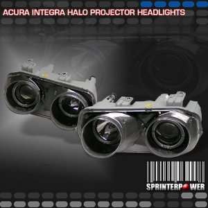  Acura Integra 4Dr Headlights JDM Black Halo Pro Headlights 