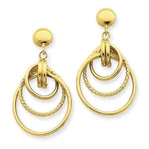  Twisted Circle Fancy Post Earrings in 14k Yellow Gold 